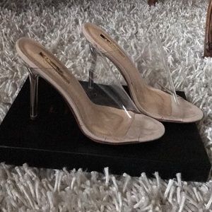 Clear nude heels